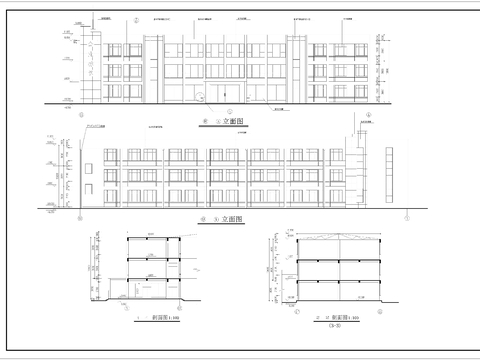 廠房建筑CAD立面圖 