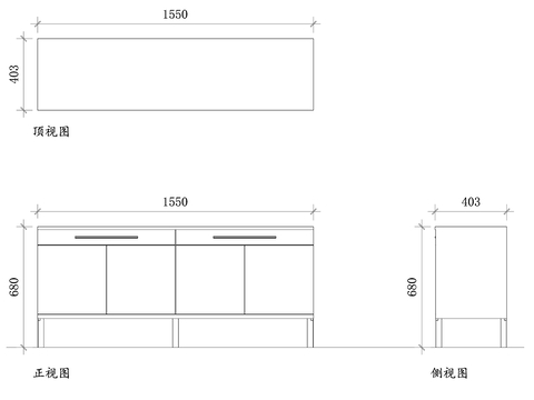  宜家餐厅边柜CAD图块 