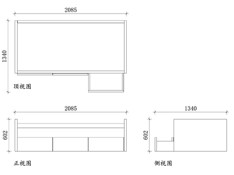  宜家儿童单人床CAD图块 