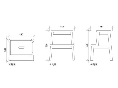  宜家厨房凳子CAD图块 