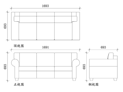  宜家艾克托沙发CAD图块 