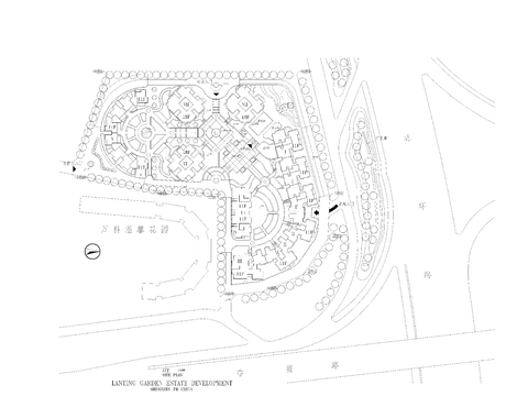  蘭庭小區(qū)建筑CAD總平圖 