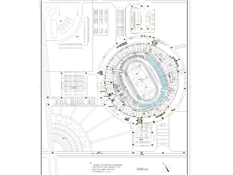  体育馆cad施工图 