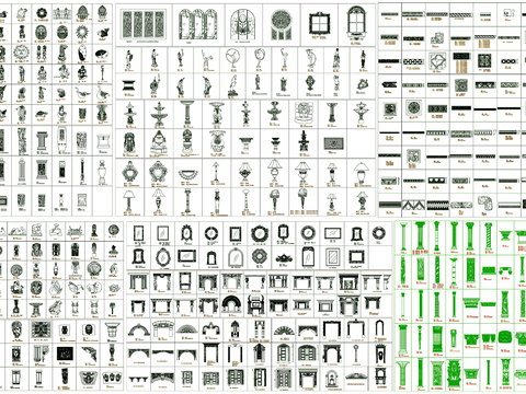  欧式素材 欧式图案CAD图库 