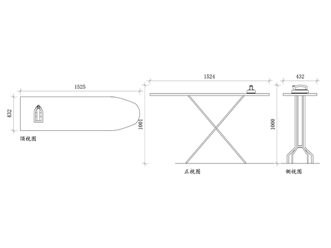  熨衣架 熨斗板 熨衣服板 熨烫板 折叠熨衣板cad大样图 