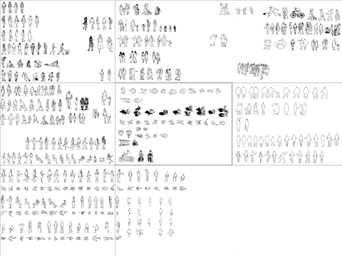  简约人物CAD图库 
