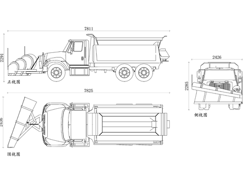  扫雪机 除雪机 清雪机 抛雪机 手推式扫雪机cad大样图 