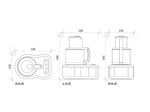  食品搅拌机 搅拌机 多功能搅拌机 果蔬搅拌机 厨用搅拌机cad大样图 