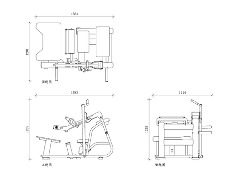  臀推机运动机械 臀部训练器 臀桥训练机 臀大肌锻炼器 臀腿综cad大样图 