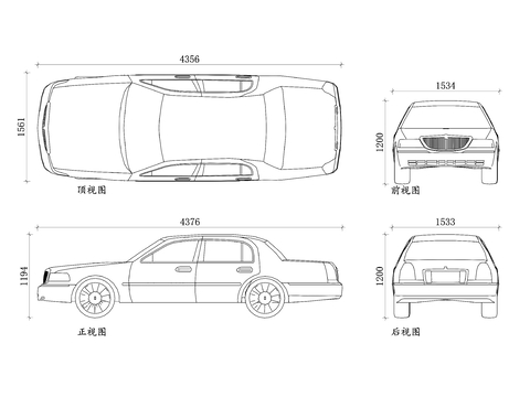  凯迪拉克车 凯迪拉克轿车 凯迪拉克SUV 凯迪拉克豪华车cad大样图 