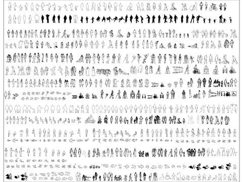  多样人物CAD图库 