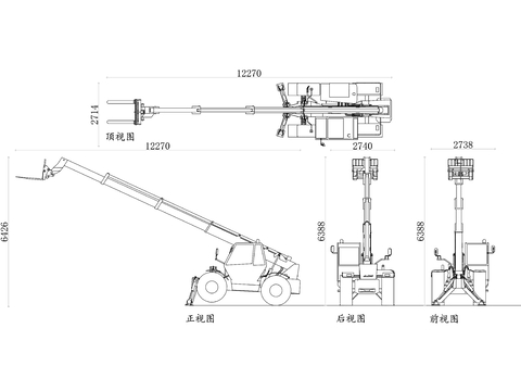  伸缩臂装卸机 伸缩叉车 伸缩式装卸机 伸缩装载机 伸缩臂搬运cad大样图 