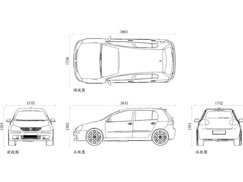  紧凑型车 小型轿车 经济型车 紧凑级轿车 城市小型车cad大样图 