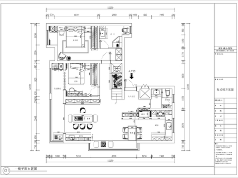  現(xiàn)代復(fù)式別墅平面方案圖cad施工圖 