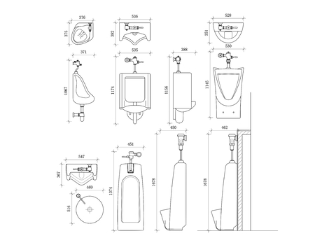  男用小便器 小便斗cad图库 