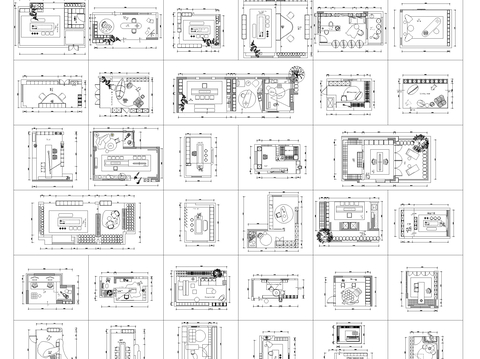  书房茶室CAD图块 