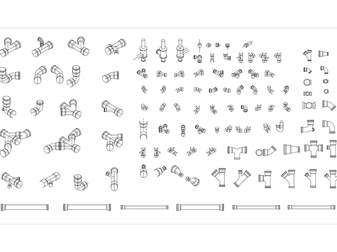  管道弯头 弯管cad图库 
