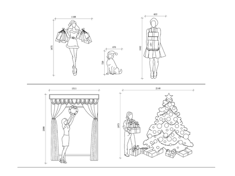  圣诞装饰品cad图库 