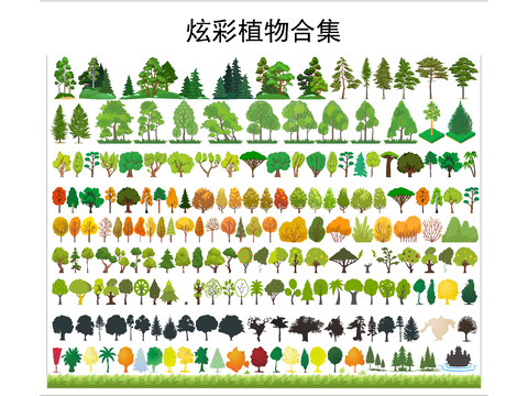  现代树 景观树cad图库 