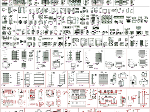  货架 中岛柜cad图库 