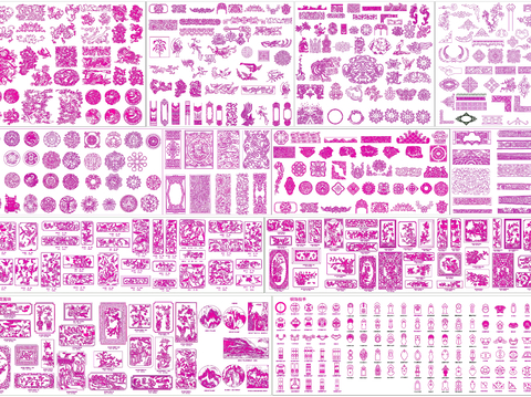  古典元素cad图库 