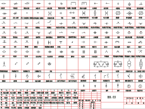  电路图例 电气图例cad图库 