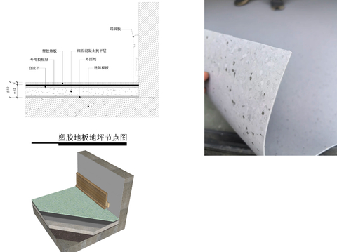  塑胶地板cad节点图 