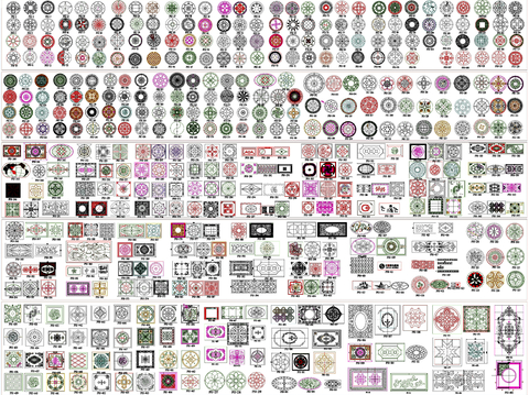  石材拼花 拼花cad图库 
