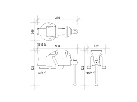  台虎钳 台钳cad图库 