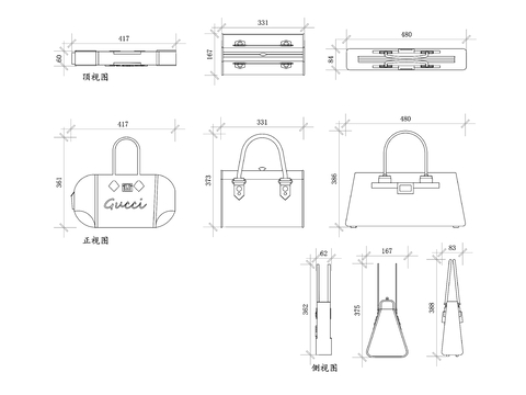  名牌包 奢侈品包cad图库 
