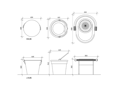  水桶 水盆 水罐cad图库 