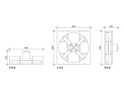  螺旋桨壁式排气扇cad图库 