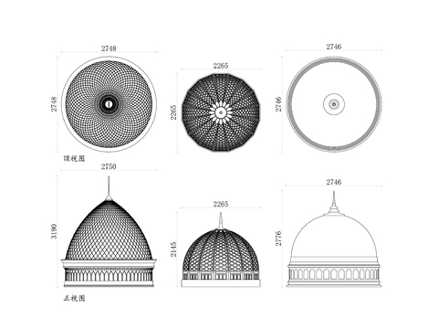  清真寺圆顶 伊斯兰穹顶cad图库 