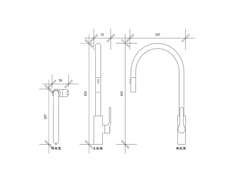  天鹅颈水龙头 弧形水龙头cad图库 
