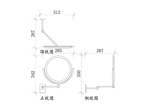  剃须镜 化妆镜cad图库 