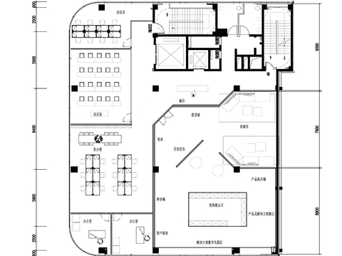  企業(yè)文化展廳cad平面圖 