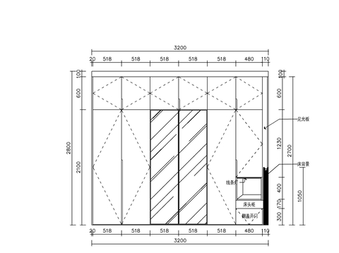 现代柜子内部结构节点大样施工图 