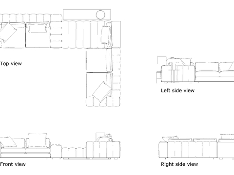  Minotti 沙发图纸cad图库 