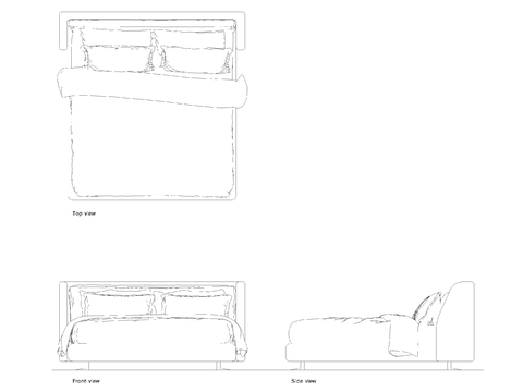  Minotti Spencer 床图纸cad图库 