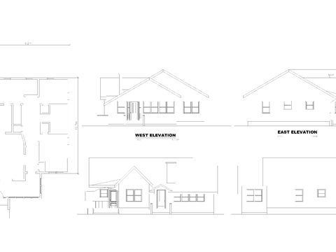  乡村倾斜的屋顶房子cad大样图 