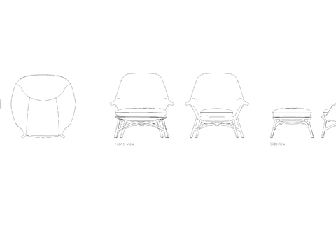  Minotti Prince 扶手椅图纸cad图库 