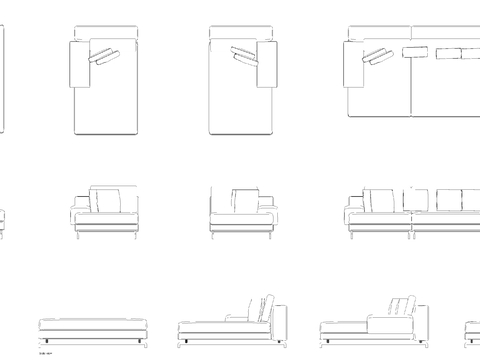  Minotti Sherman 沙发图纸cad图库 