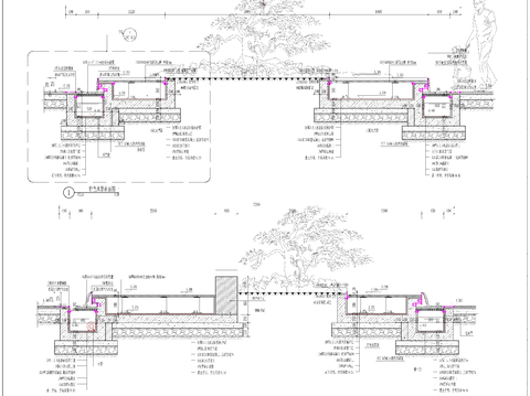  特色水景墙  泰山石  庭院置景节点大样图 