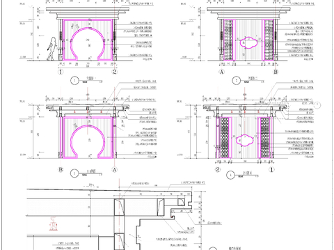  花格景亭  中式亭子节点大样详图 