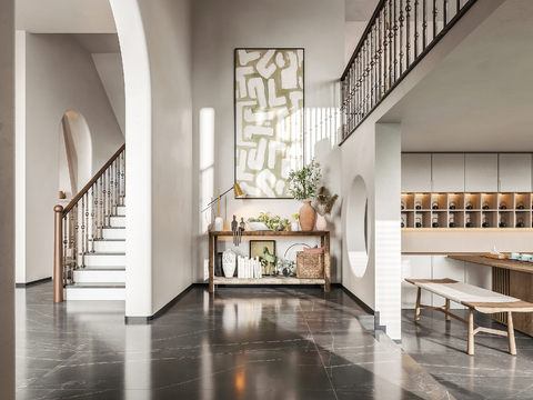  美式客厅效果图 