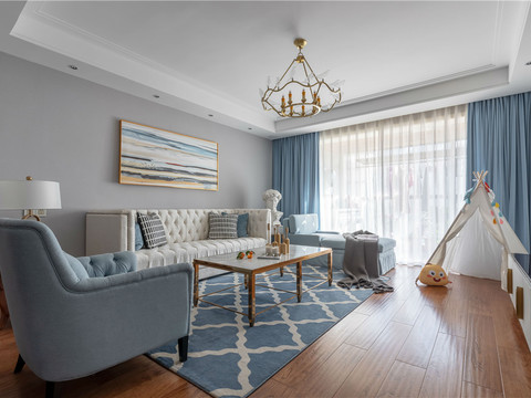  美式平层效果图 