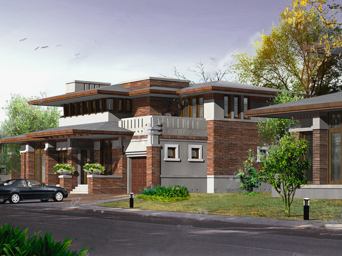  现代居住建筑效果图 
