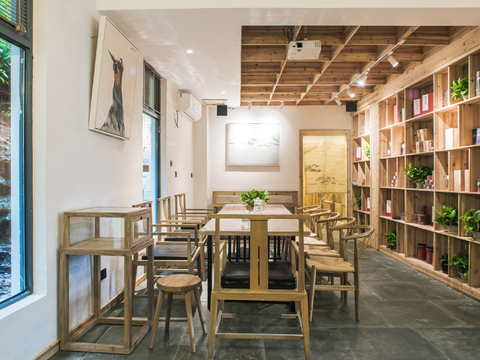  新中式酒店民宿效果图 