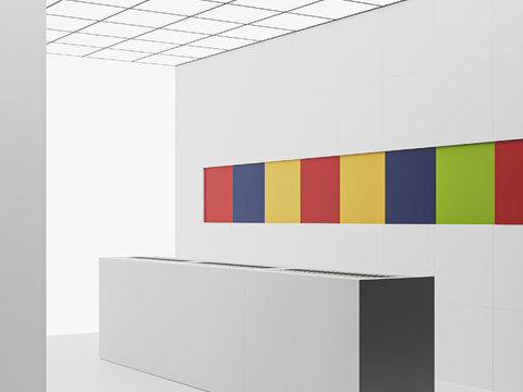  高级灰展览展厅效果图 