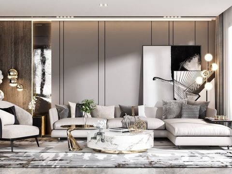  现代客厅效果图 